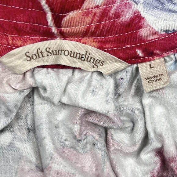 Soft Surroundings Blissful Bamboo Plumeria Floral Nightgown Ladder Trim Hem Sz L - Picture 8 of 9